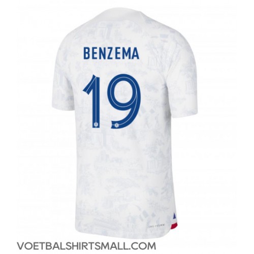 Frankrijk Karim Benzema #19 Voetbalkleding Uitshirt WK 2022 Korte Mouwen